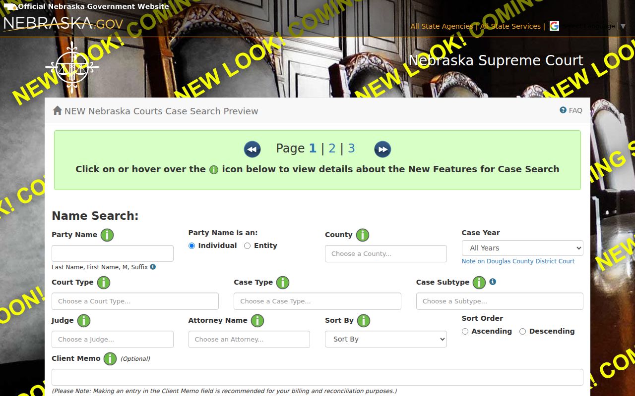 Johnson County case lookup JUSTICE name-search fields