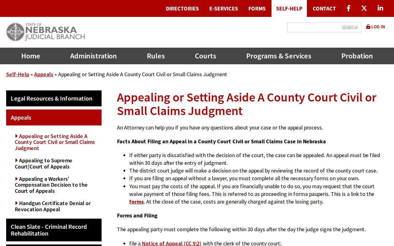 Johnson County civil docket county court appeal instruction reference