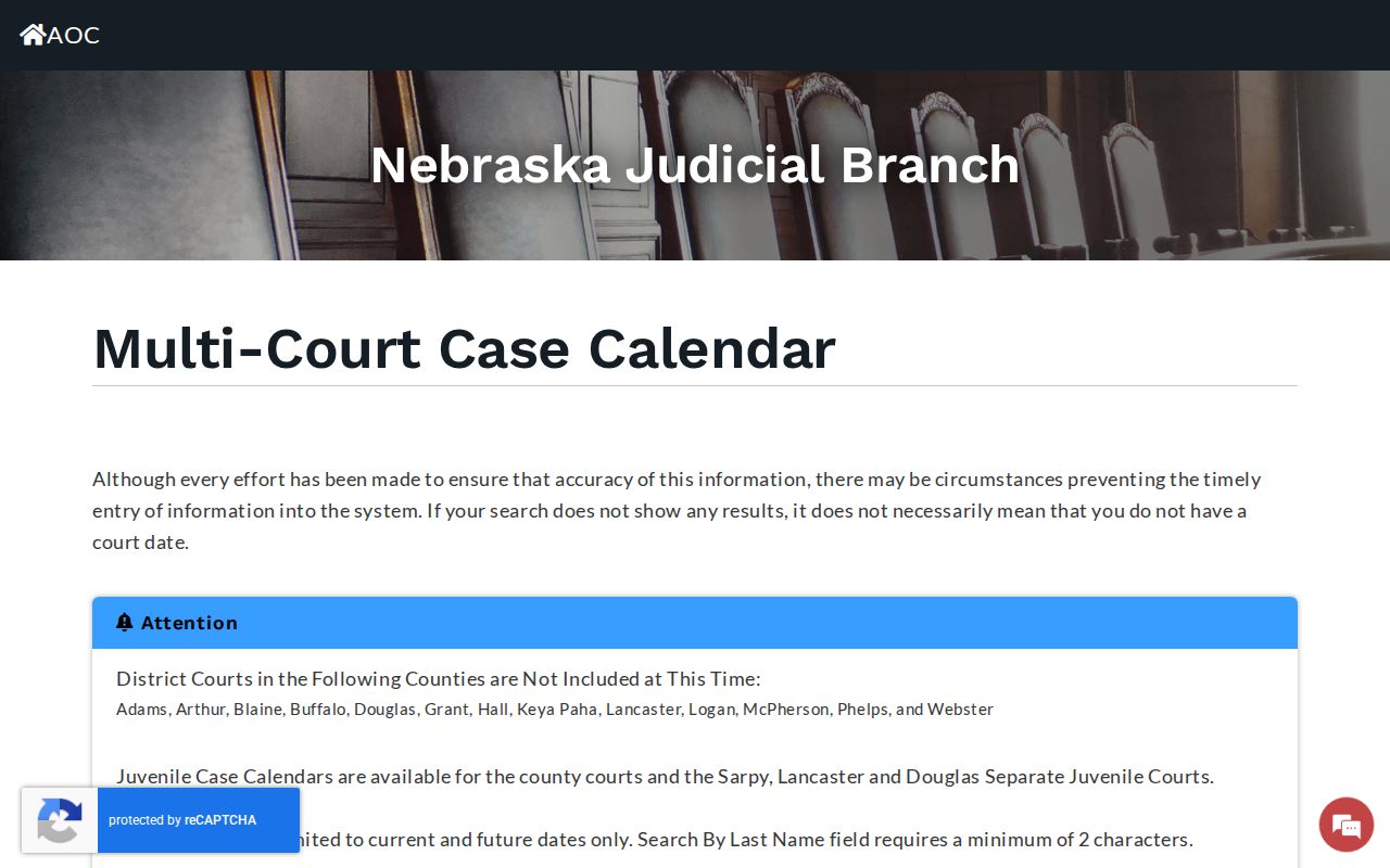 Johnson County court dates Multi-Court Case Calendar search interface