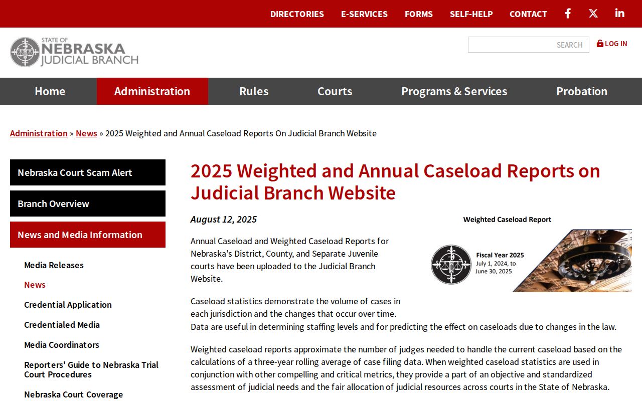 Johnson County court dates Judicial Branch caseload publication reference
