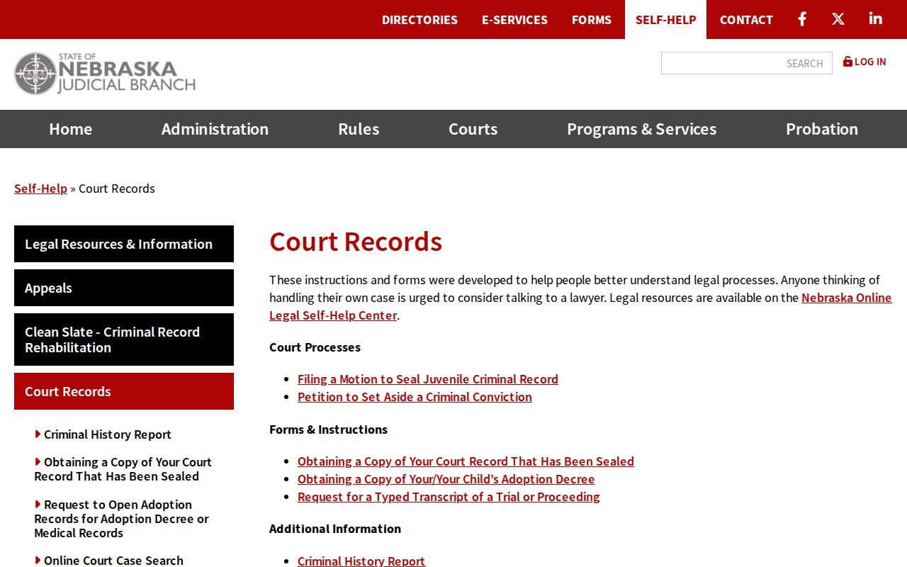 Johnson County court records official self-help index