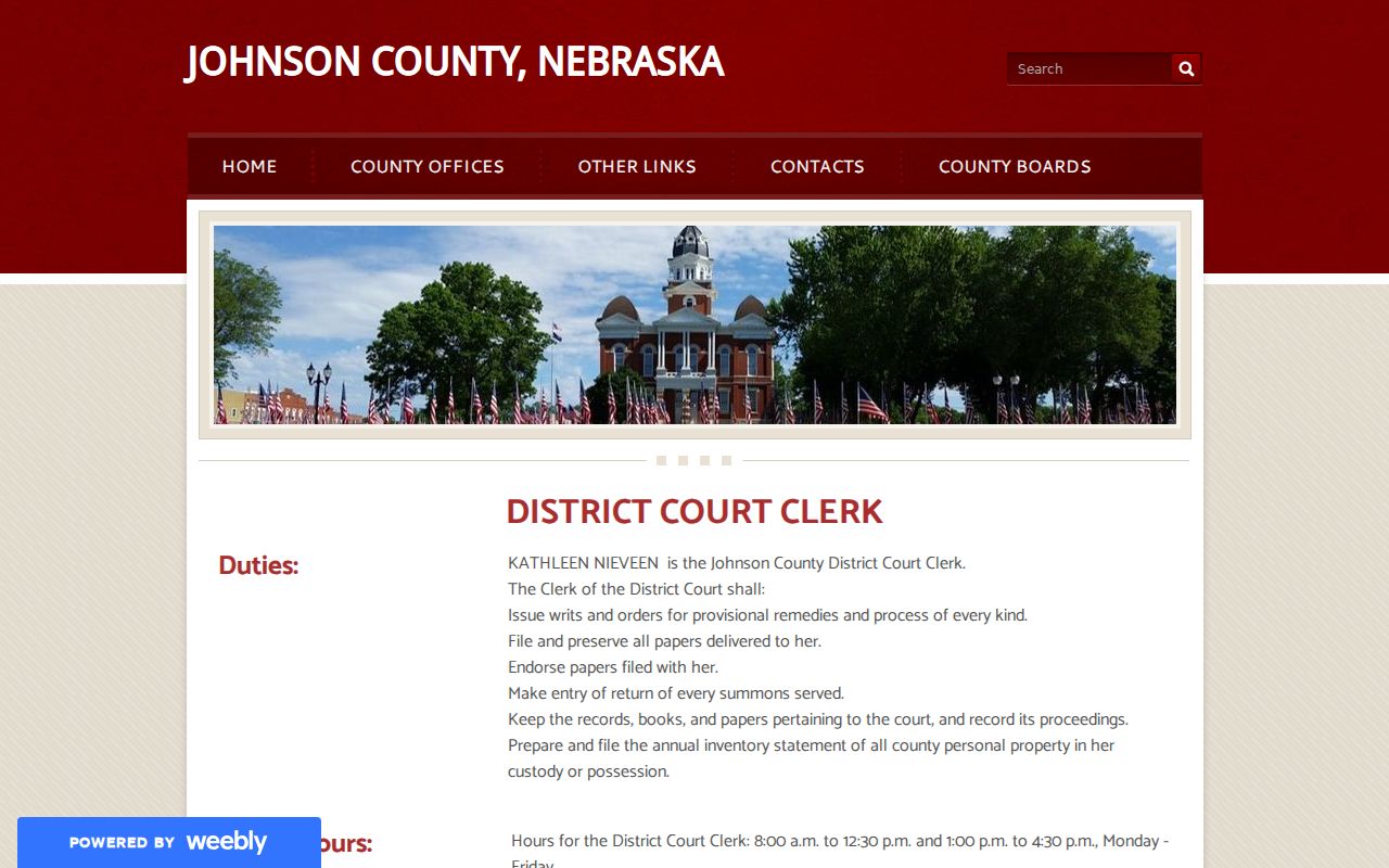 Johnson County court docket district court clerk official page