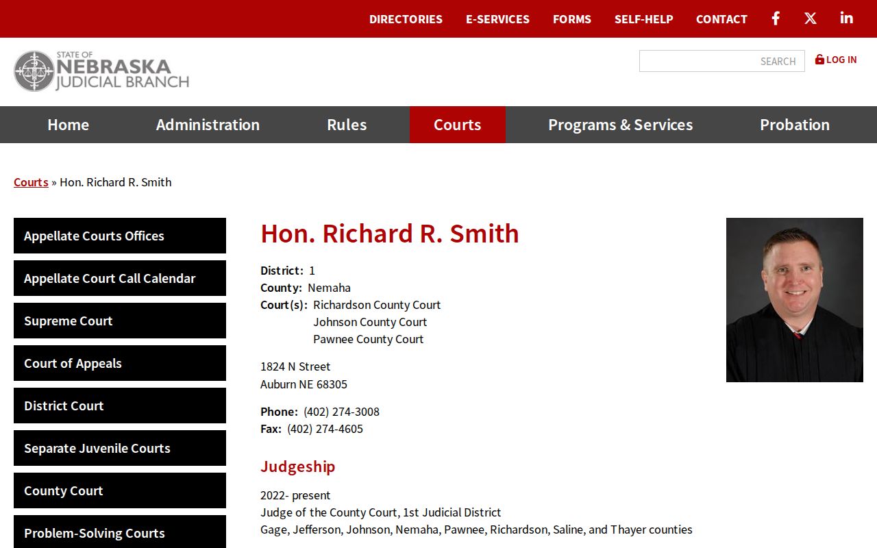 Johnson County court docket county court judge official profile