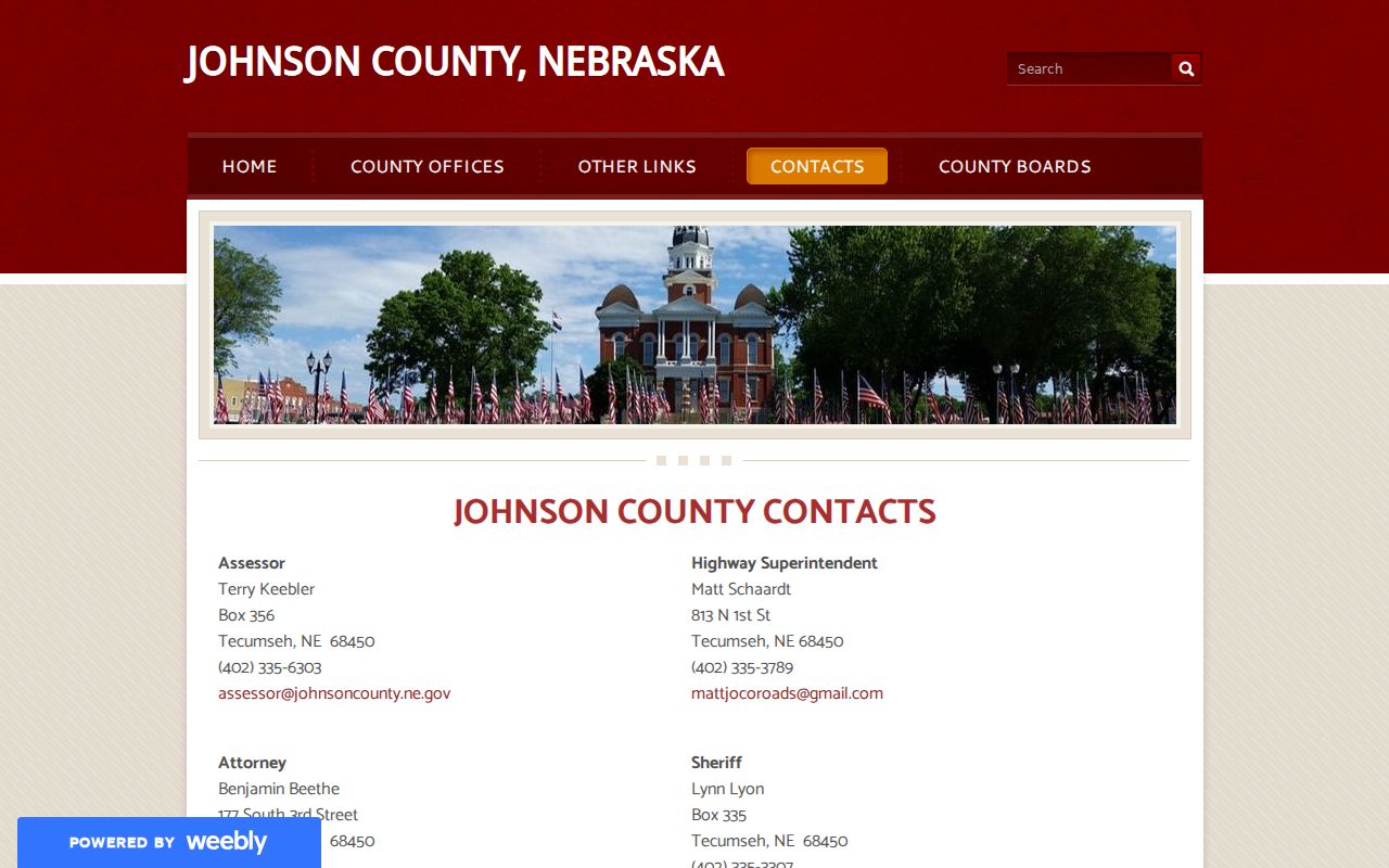 Johnson County court docket district clerk contact directory