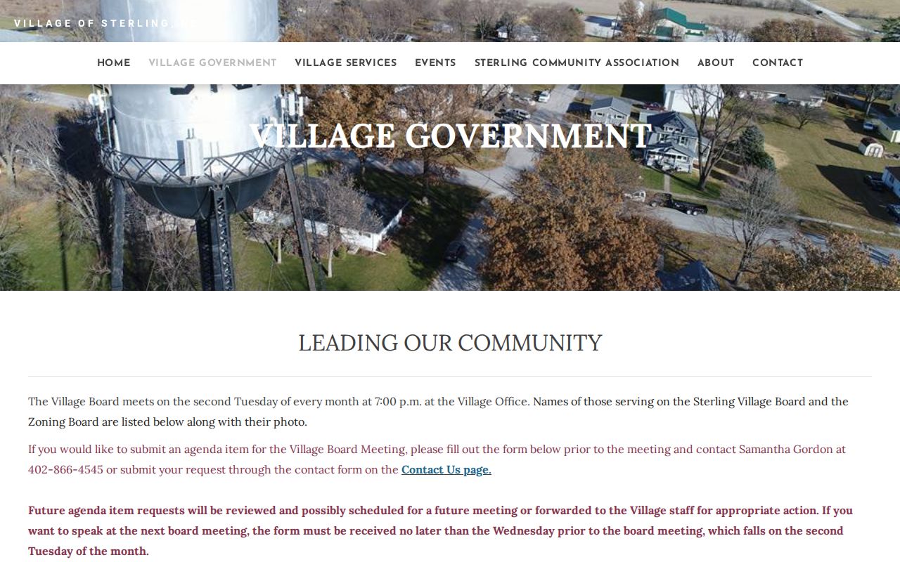 Sterling court docket comparison image of official village board meetings and office information