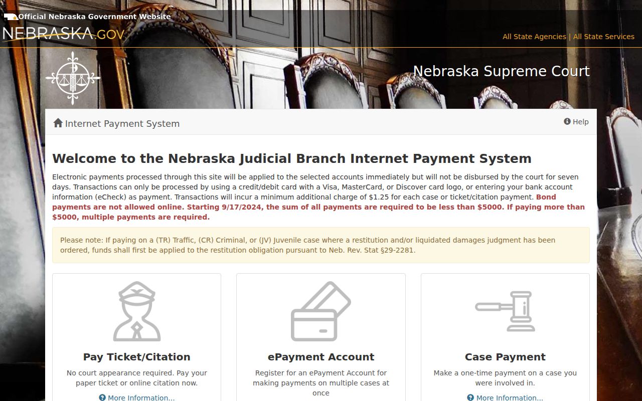 Johnson County traffic ticket official Nebraska citation payment system